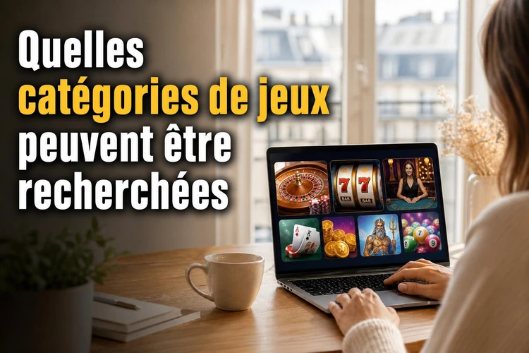 Quelles catégories de jeux peuvent être recherchées