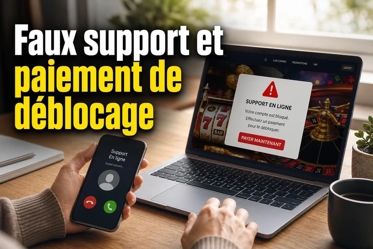 Faux support et paiement de déblocage